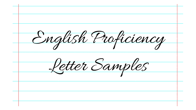 CNO English Proficiency Letter Samples