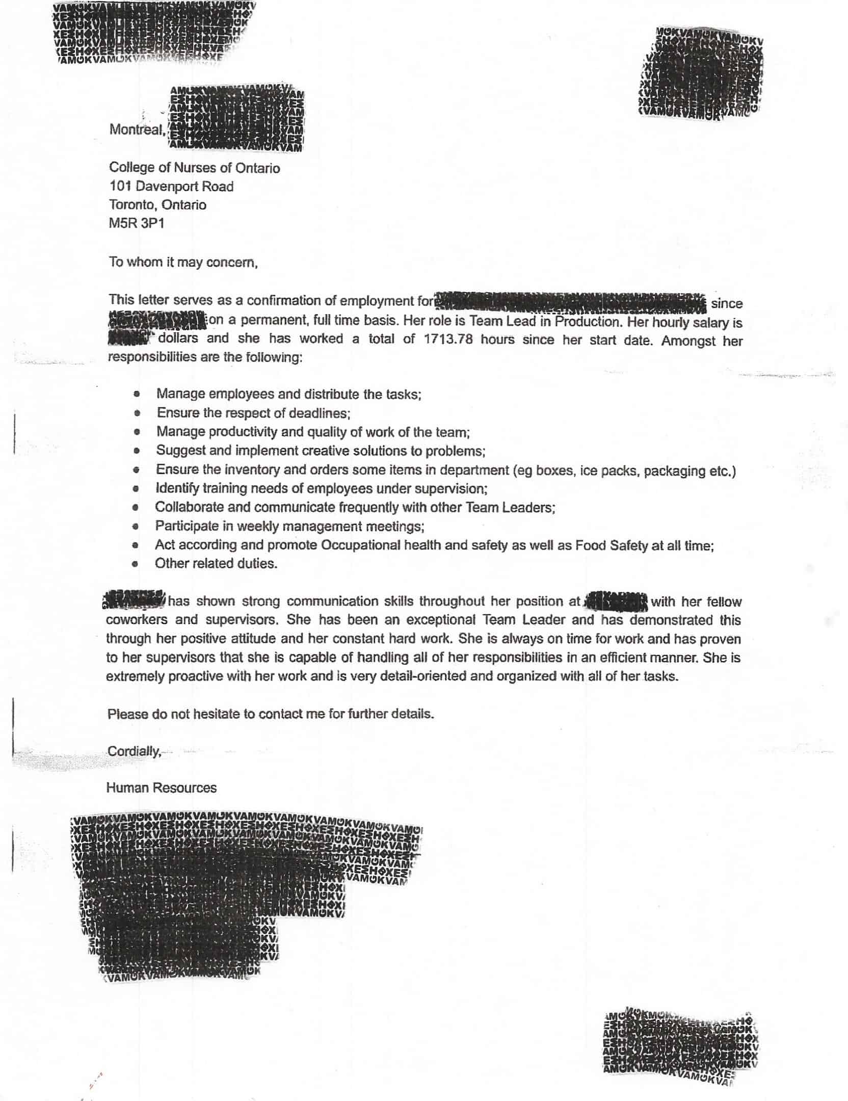 cno english proficiency letter from employer
